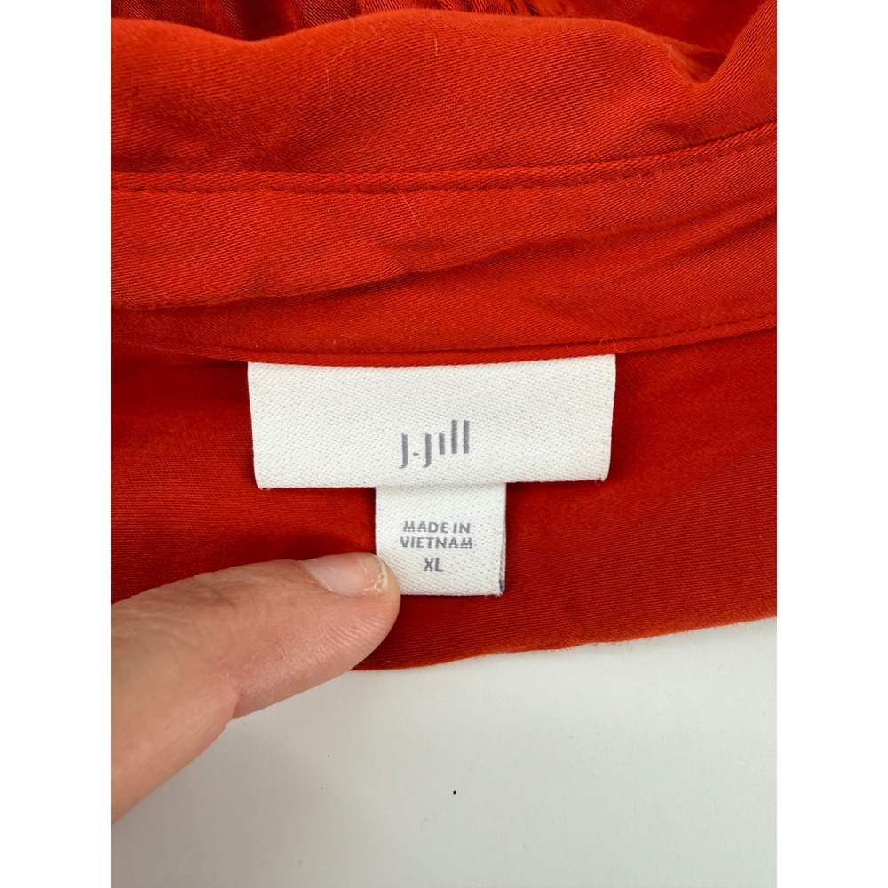 J Jill Shirt Womens XL Orange Long Sleeve Button Up Modal Soft - Picture 3 of 9